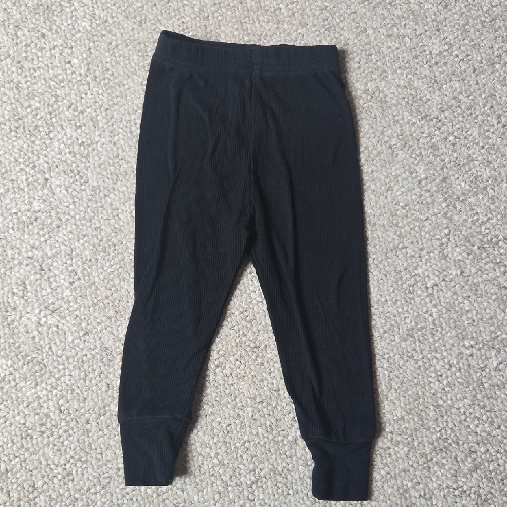 Black Little Bipsy Ribbed Leggins Size 12-18 Months
